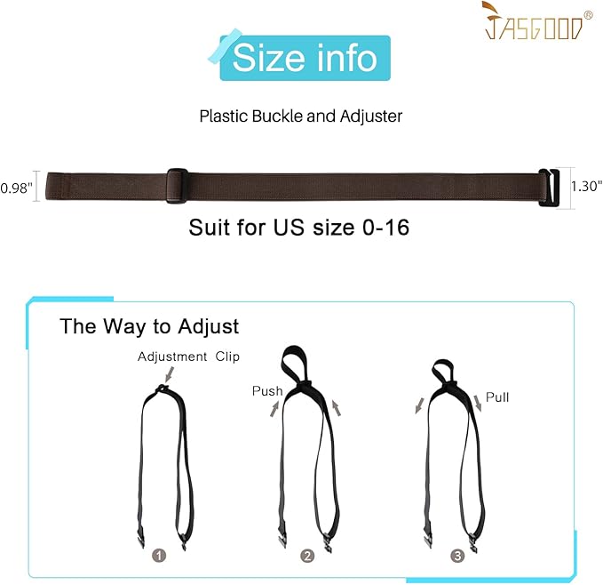 JASGOOD Women No Show Stretch Belt Elastic Web Strap Belt - Image 7