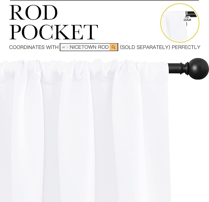 NICETOWN 50% Light Blocking Kitchen Curtains - Image 3