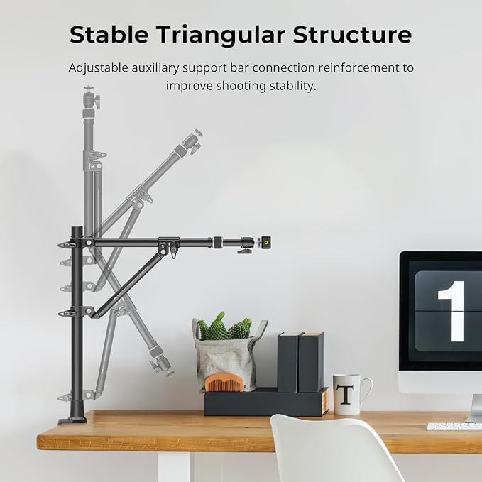 SMALLRIG Triangle Camera Desk Mount, Max. Load 3kg/ 6.6lbs, Overhead Mount - Image 3