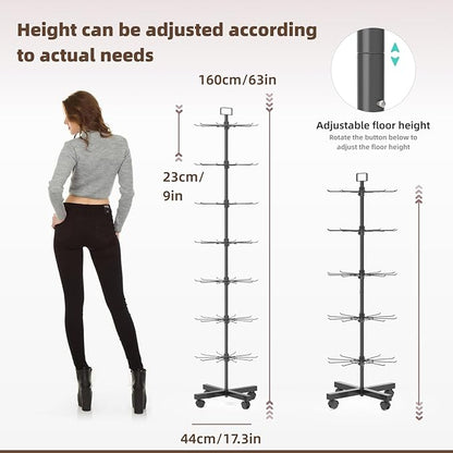 YEOOE Retail Display Racks 7 Tier Spinning Display Stand, Movable Shop Spinner - Image 2
