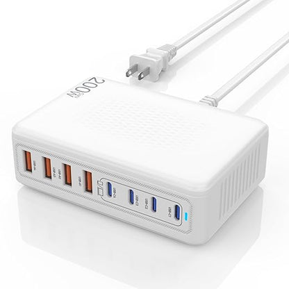 USB C Charger Block, 200W Type C Charger Fast Charging, 8 Port USB C & A by Unknown