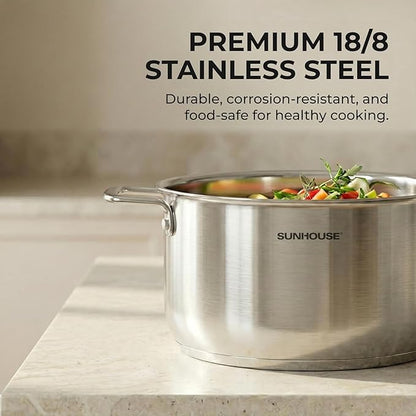 SUNHOUSE 18/8 Stainless Steel Stock Pot - Image 3