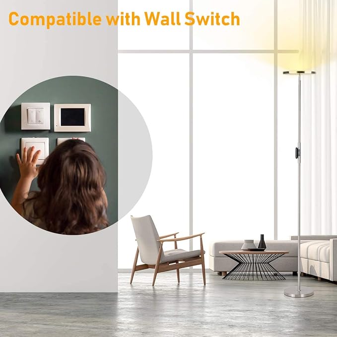 Floor Lamp, 30W/2400LM Sky LED Modern Torchiere 3 Color Temperatures Super - Image 7