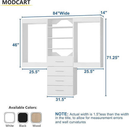 Modular Closet System, Wood Tower Closet Storage - Image 2