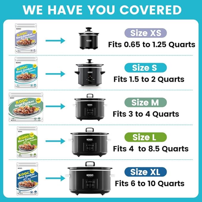 KOOC Slow Cooker Liners 10"x13" 30 count Small Size Disposable Plastic Bags Pot - Image 8