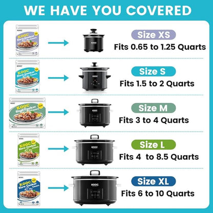 KOOC Slow Cooker Liners 10"x13" 30 count Small Size Disposable Plastic Bags Pot - Image 8