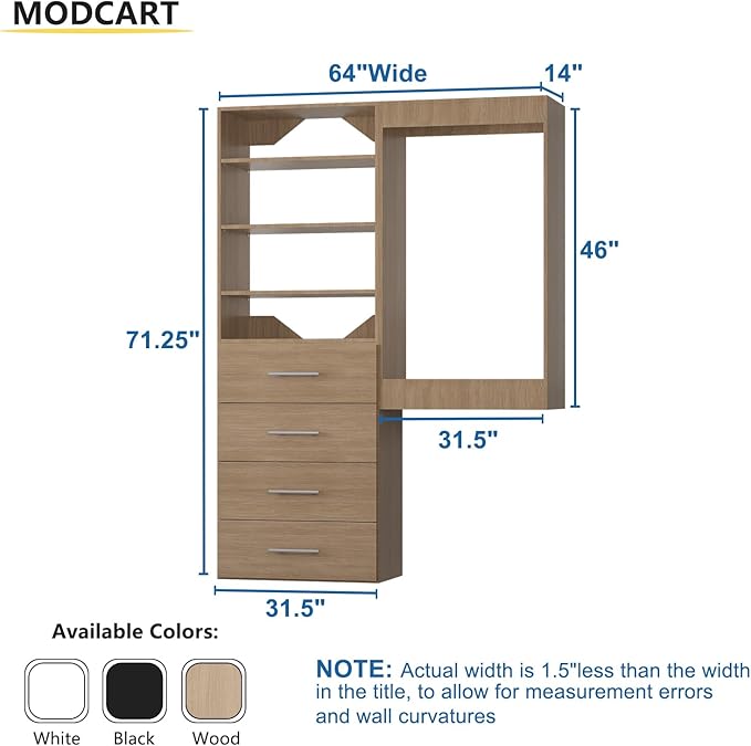 Modular Closet, Wood Tower Storage - Image 2