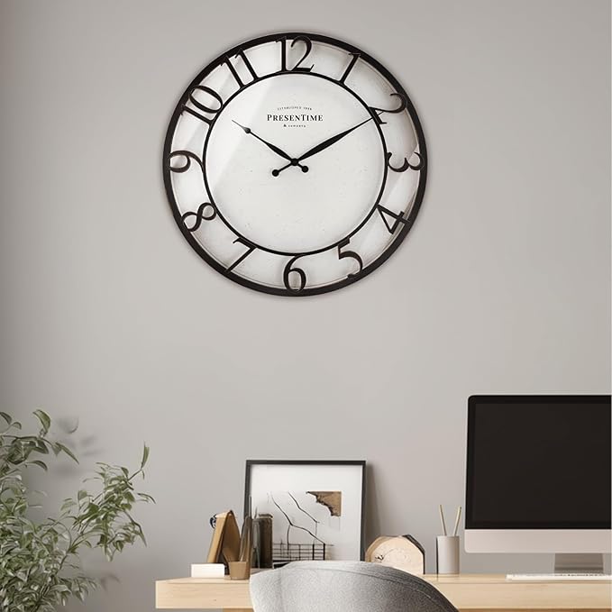 Presentime & Co 21" Farmhouse Series Wall Clock, Vintage Style, Retro Clock - Image 8