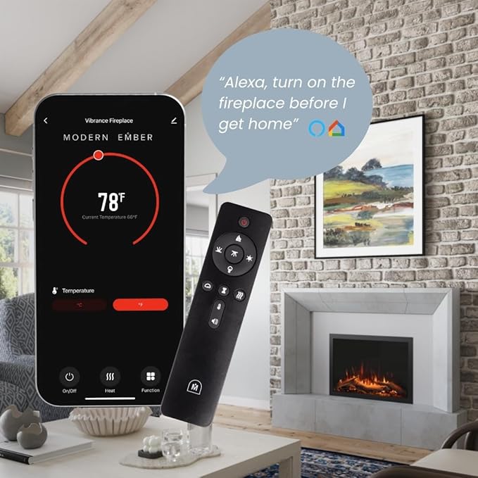 Modern Ember Highmark Traditional 30 Inch Built-in Smart Electric Fireplace - Image 7