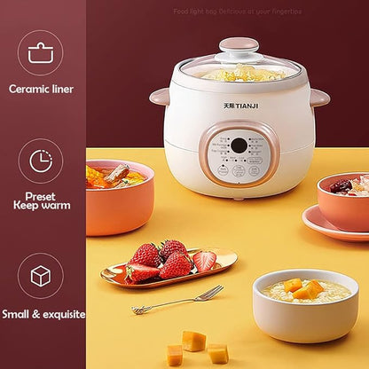 Electric Stew Pot, Ceramic Soup Porridge Cooker, Slow Cookers - Image 2