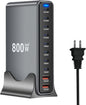 800W USB C Fast Charger Block, 10 Ports GaN III USB Chagring Station, Dual 140W by COSCTOR