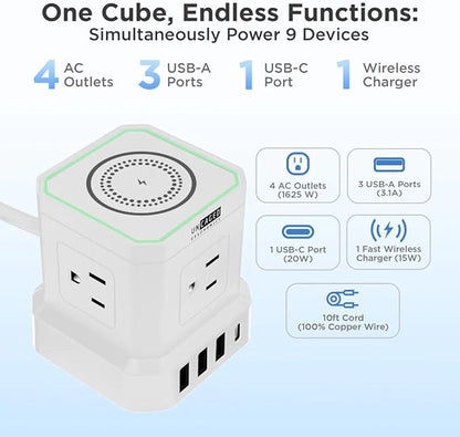 Uncaged Ergonomics Wireless Cube Charger & Power Strip - Image 5