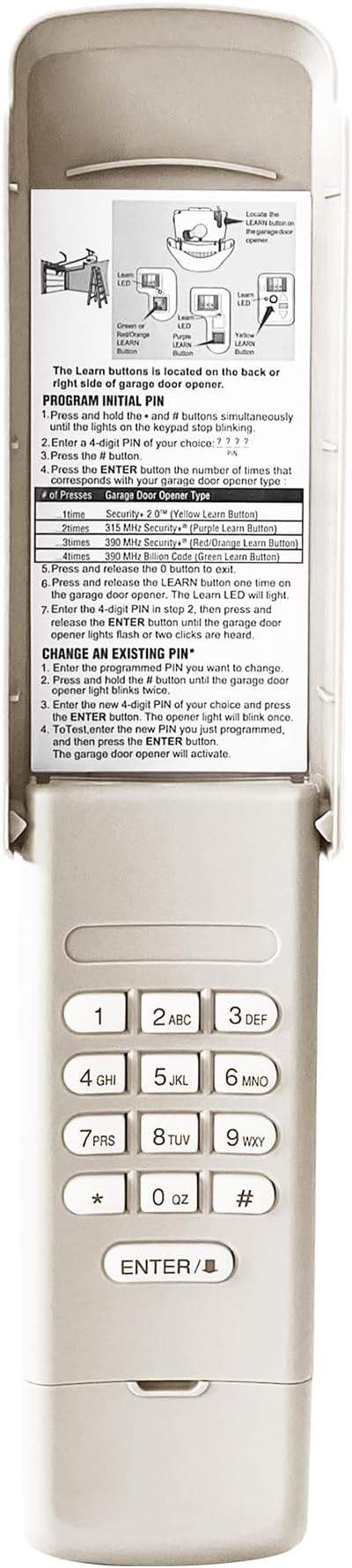 Chamberlain 940EV-P2 Universal Garage Door Opener Keypad【12-Year-Warranty】 by ASONPAO