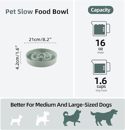 Ceramic 1.6 Cup Slow Feeder Dog Bowl - Image 2
