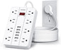 10 Ft Long Extension Cord, Power Strip Surge Protector HUNIAN Flat Plug by HUNIAN