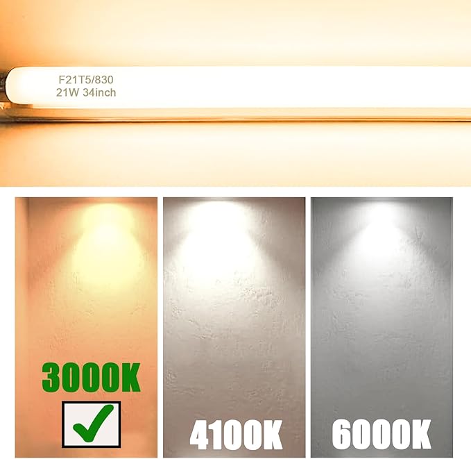 F21T5/830 21 Watt 34 Inches T5 Fluorescent Light Bulb, 3000K Warm White - Image 4
