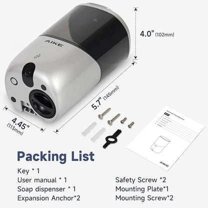 AIKE Liquid Automatic Wall Mount Soap Dispenser, Battery Operated Model AK1216 - Image 7