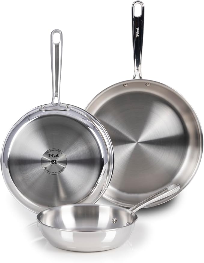T-Fal Pro Tri-Ply Stainless Steel Cookware Set, 3-Piece Induction Cookware by T-falbrand