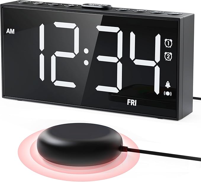 PPLEE Loud Alarm Clock for Heavy Sleepers, Dual Vibrating Alarm Clock by PPLEE