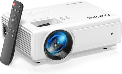 AuKing Projector, 2025 Upgraded Mini Projector, Full HD 1080P Home Theater by AuKingProjector