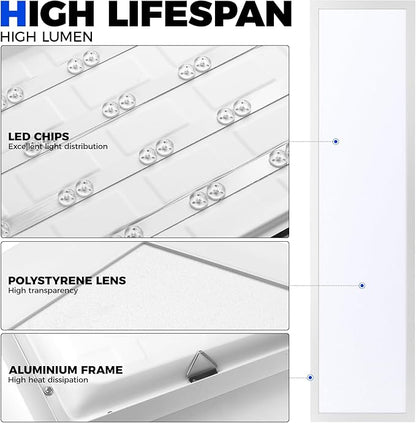 Barrina 1x4 LED Flat Panel Light, 8640LM 72W, 0-10V Dimmable, Brightness & 5CCT - Image 7
