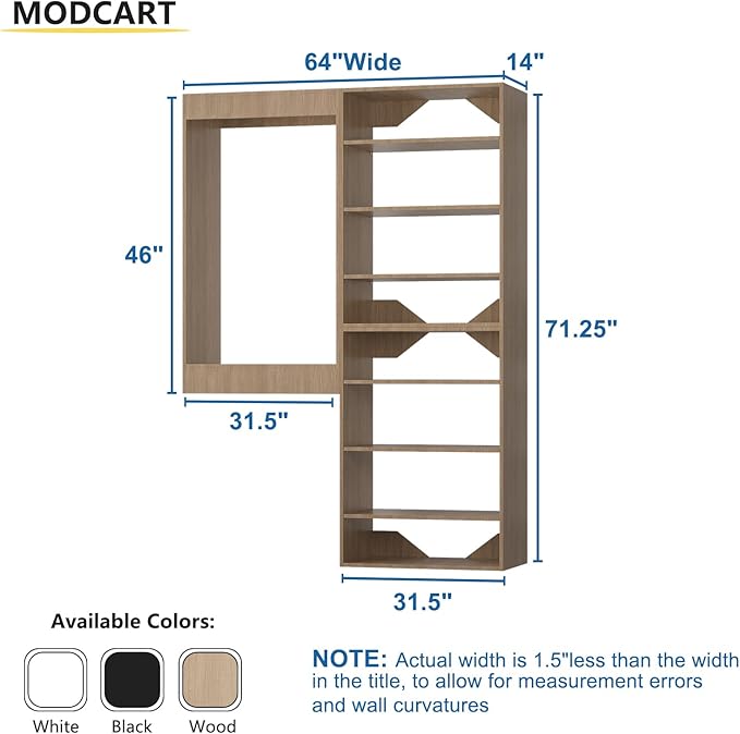 Modular Closet Tower Organizer, Wooden Wardrobe Organizer Kit - Image 2
