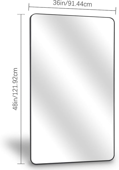 36" x 48"Bathroom Mirror, Matte Black Wall Mirror - Image 7