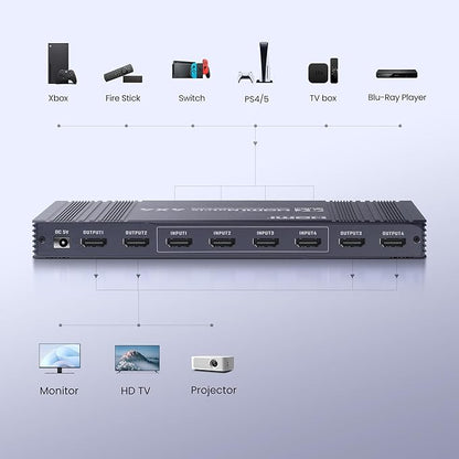 4x4 HDMI Matrix Switch 4K 30Hz, 4 in 4 Out HDMI Switch - Image 7