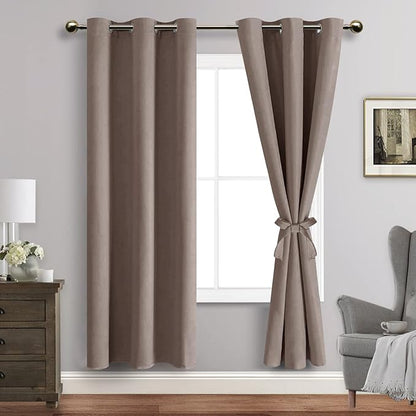 JIUZHEN Tan Blackout Curtains by JIUZHEN