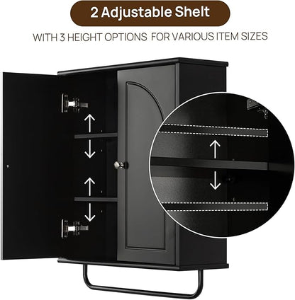 Bathroom Storage Cabinet with Adjustable Wood Shelves, Unique Arched Groove - Image 5