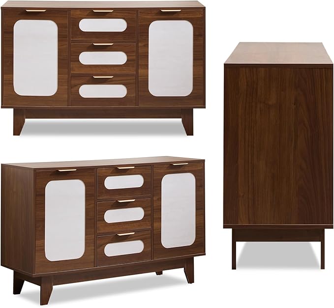 CANMOV Buffet Cabinet with Storage, Modern Wood Coffee Bar Sideboard - Image 7