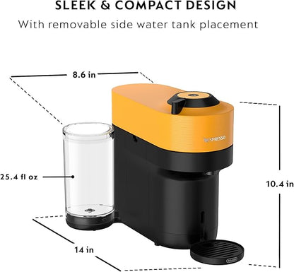 Nespresso Vertuo Pop+ Coffee and Espresso Machine by De'Longhi, Mango Yellow - Image 6