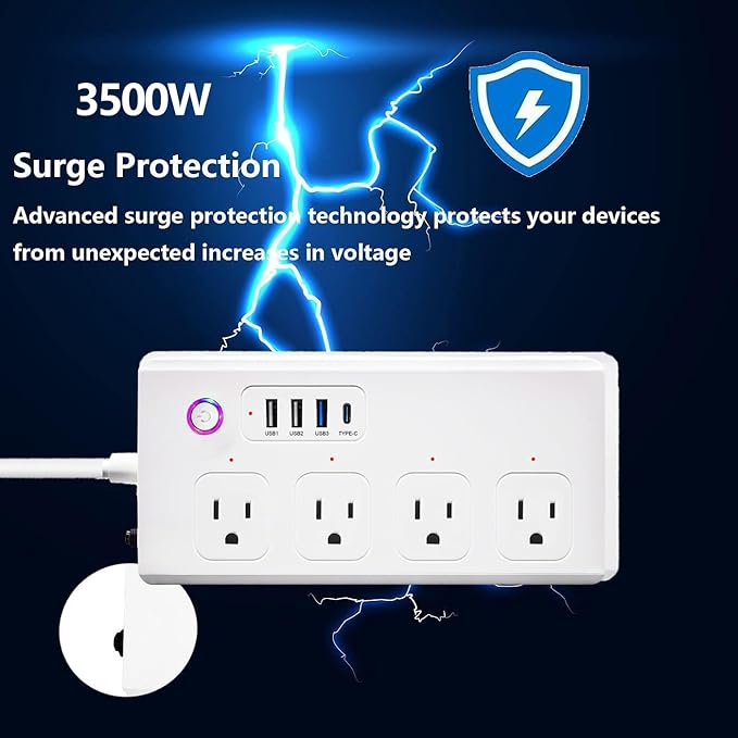 Matter Smart Power Strip, WiFi Flat Plug Strip - Image 7