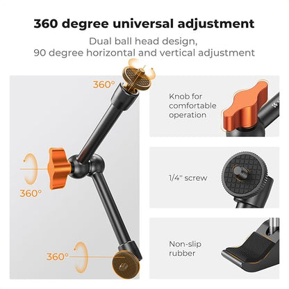 K&F CONCEPT 9.8" Magic Arm Clamp Kit - Image 3