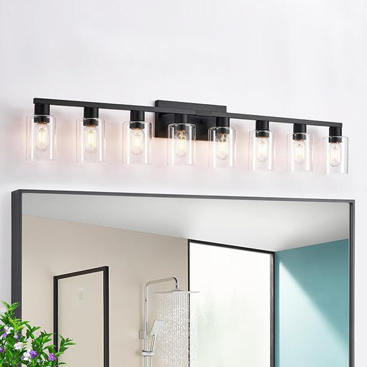 8 Light Bathroom Vanity Light, Matte Black Bathroom Vanity Lights Over Mirror by HDASICBathroomVanityLightsDifferentcolorsanddifferentsizesofbathroomvanitylightsforyoutochoosefrom