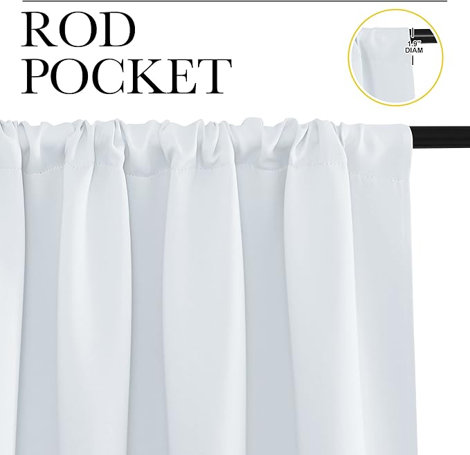 NICETOWN Greyish White Bedroom Curtain Panels - Image 3