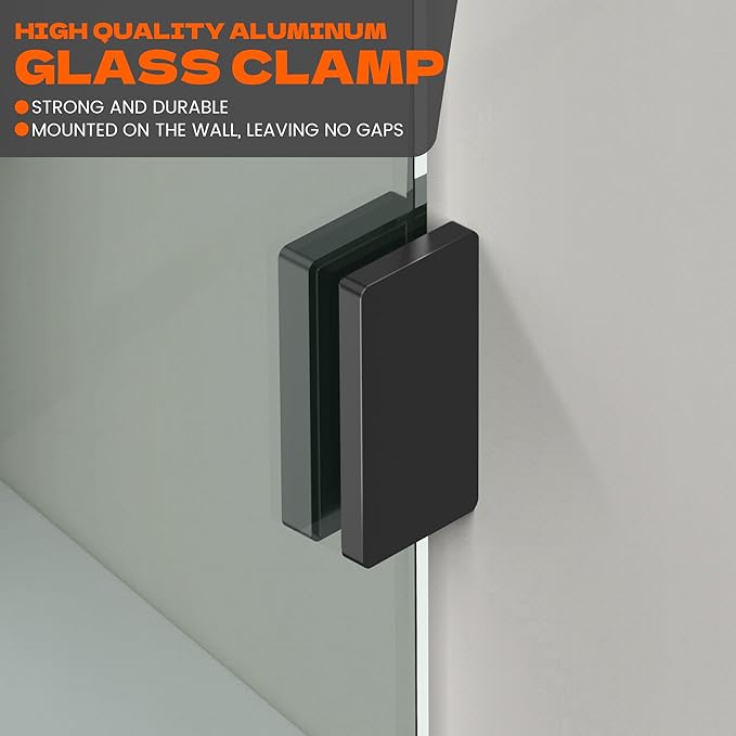 Bathroom Shower Door 30.5" W x 78.75" H, Frameless Fixed 3/8" Thick Clear - Image 4