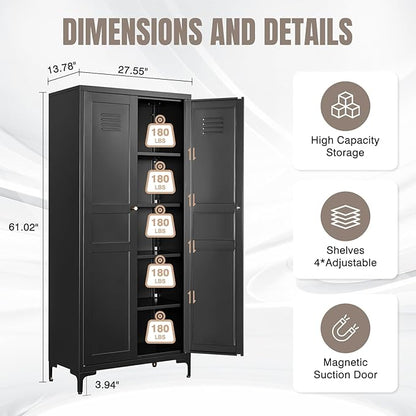 Yizosh Metal Pantry Cabinet, Tall Kitchen Pantry Storage Cabinet - Image 2