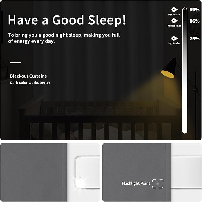 Easy-Going Blackout Curtains for Bedroom, Solid Thermal Insulated Grommet and - Image 2
