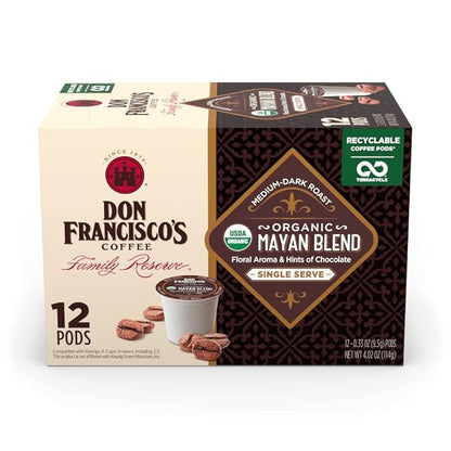 Don Francisco's Organic Mayan Coffee Pods, Medium-Dark Roast, Compatible by DonFranciscosCoffee