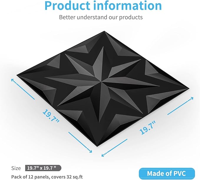 Art3d Decorative 3D Wall Panels Art Petal Pack of 12 Tiles 32 Sq Ft - Image 4