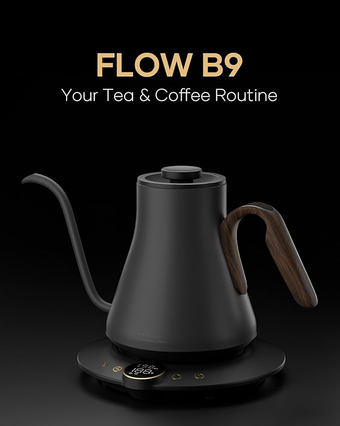 Gooseneck Electric Kettle with Precise ±1℉ Temperature Control, Wood-Accented - Image 8