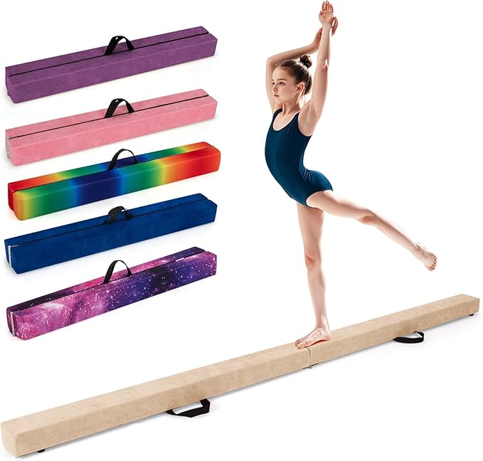 Giantex 7FT/8FT/9FT Balance Beam, Folding Gymnastics Beam w/Carry Handles by Giantex