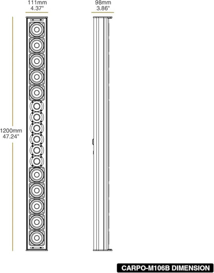 Sound Town Weatherproof Compact Aluminum Line Array Column Speaker - Image 6