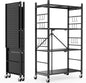 Himix Storage Shelves with 20 Hooks, 4-Tier Foldable Shelves by Himix