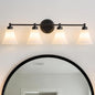 LOUSACE 4 Light Bathroom Vanity Light Matte Black Bathroom Lighting Fixtures by LOUSACE