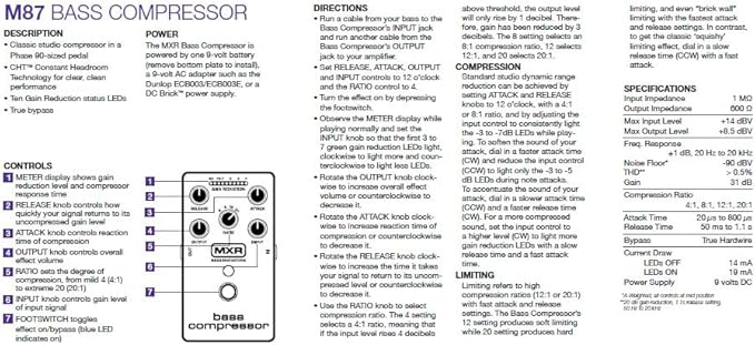 MXR M87 Bass Compressor Effects Pedal - Image 7