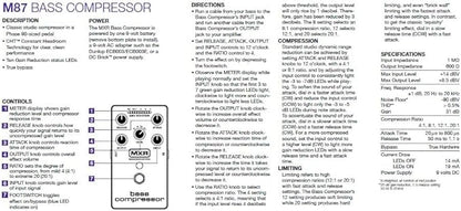 MXR M87 Bass Compressor Effects Pedal - Image 7