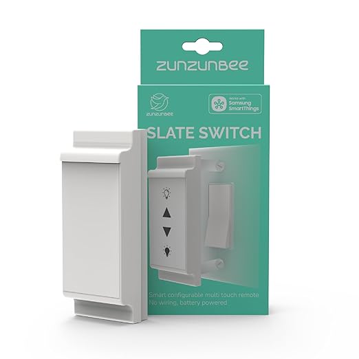 zunzunbee Slate Switch – Zigbee 3.0 Smart Wall Button Remote, Works