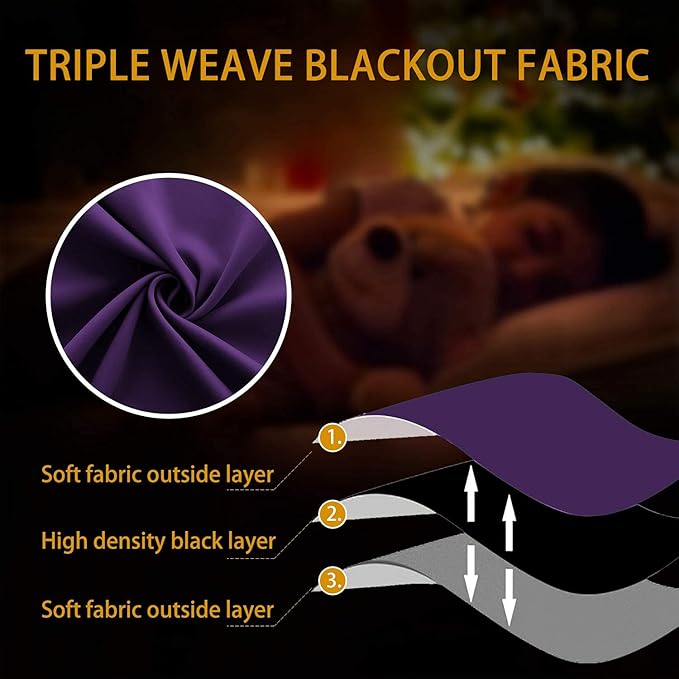 KOUFALL Purple Curtains 72 Inches Long - Image 7